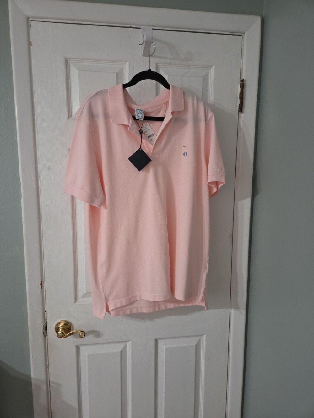 Brooks Brothers Mens Supima Cotton Pink Performance SlimFit Polo.  XL.  NWT